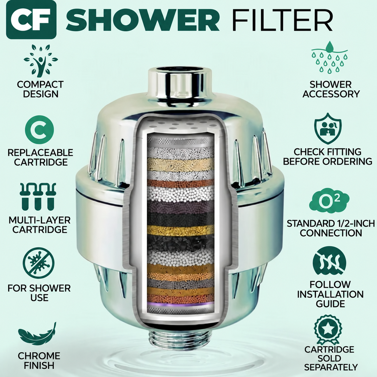 Culif Shower Filter – detail view